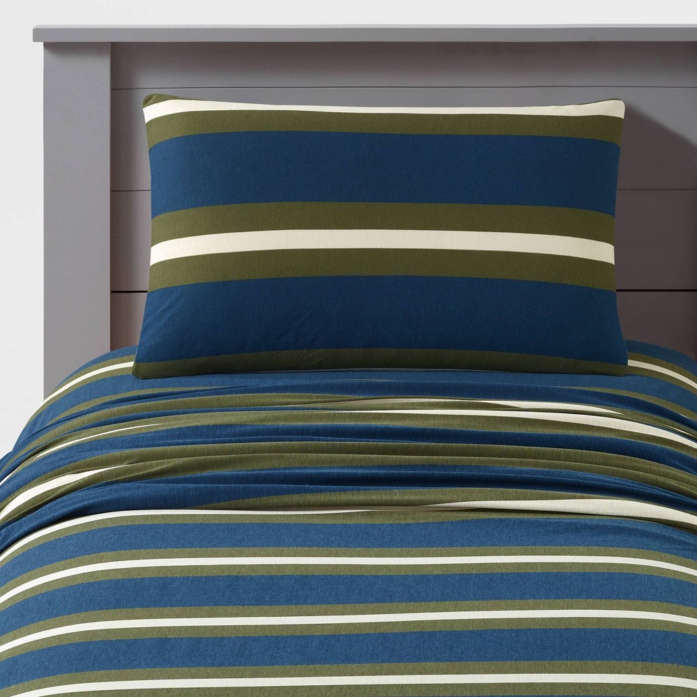 Photos - Bed Linen Teen Twin Rugby Stripe Jersey Sheet Set - Makers Collective