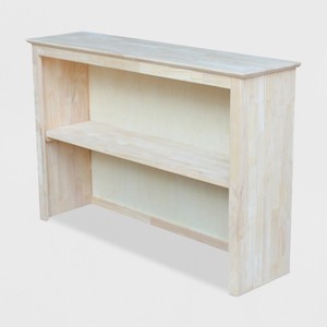 Hutch For Brooklyn Desk Unfinished - International Concepts: Hardwood, Fixed Shelf, 45"x30" - 1 of 4