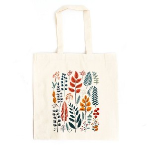 City Creek Prints Winter Leaves Canvas Tote Bag - 15x16 - Natural - 1 of 2