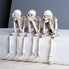 1pc Skull Statues Set, Resin Skeleton Shelf Sitters Sitting Figurines, Crafts Ornaments,Halloween Don't Listen, Don't Look - 3 of 4