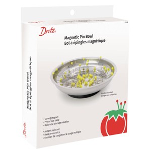 Dritz Magnetic Pin Bowl Stainless Steel with Rubberized Base: Sewing Notions & Tools for Safety & Sewing Pins - 1 of 4