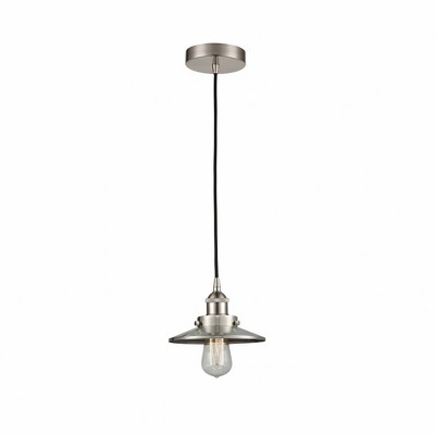 Railroad - 1 Light Cord Hung Mini Pendant In Modern Style-5.75 Inches Tall and 8 Inches Wide