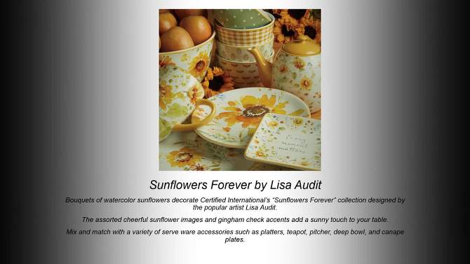 Set of 4 Sunflowers Forever Dinner Plates - Certified International, 2 of 8, play video