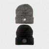 Canada Weather Gear Men's 2-Pack Insulated Beanie Hats - Warm Winter Knit Hats in Gray & Black - 3 of 4