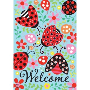 Patterned Ladybugs Spring Garden Flag 18" x 12.5" Briarwood Lane - 1 of 4