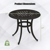 Costway 24" Patio Side Table with Adjustable Footpads Round Cast Aluminum End Table - 3 of 4