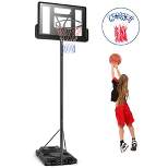 Height Adjustable Portable Basketball Hoop System Shatterproof Backboard Wheels  2 Nets