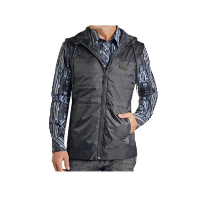 Men's Poly Fill Hooded Vest - Rock & Roll Denim