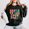 Simply Sage Market S.W.Smiley Happy To See Your Face  Lightweight Garment Dyed Sweatshirt - 2 of 4