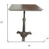 HomeRoots 30" Brown Iron Square Pedestal End Table - 3 of 4