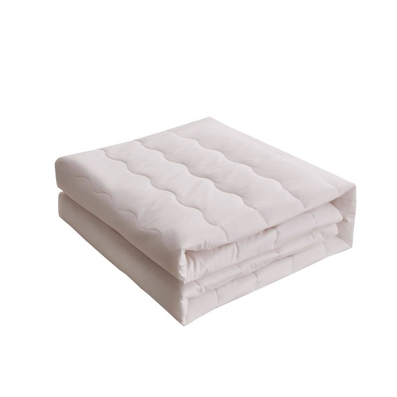 Farm To Home 100% Organic Cotton Quilted Wavy Down Alternative Mattress Pad, 6 of 7
