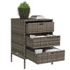 Garden Storage Cabinet Gray PE Rattan, Powder-Coated Steel Medium - 4 of 4