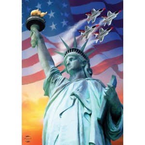 Liberty For All Patriotic House Flag Statue of Liberty 28" x 40" Briarwood Lane - 1 of 4