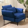 Modern Fabric Accent Armchair Upholstered Single Sofa with Metal Legs – Perfect for Home & Office - 3 of 4