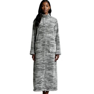 ADR Women's Zip Up Fleece Robe, Soft Warm Plush Zipper Bathrobe - 1 of 3