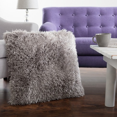 Oversized Floor Or Throw Pillow Square Luxury Plush- Shag Faux Fur