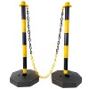Traffic Delineator Post Cones with Fillable Base, Adjustable Plastic Safety Barrier with 5Ft Plastic Chain - 3 of 4