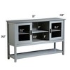 Sideboard Buffet Table with Tempered Glass Doors, Adjustable Shelves & Cable Management for Living Room - 4 of 4