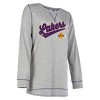 NBA Los Angeles Lakers Women's Gray Long Sleeve Team Slugger Crew Neck T-Shirt - 3 of 4