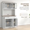 Okak Mordern Pantry Cabinet, Freestanding Tall Cabinet with Hutch, 2 Drawers and 5 Doors, Storage Cabinet for Kitchen, White - 4 of 4