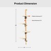 Mewoofun Pet Toy Door Mounted 4 Level Cat Climber Shelves, Door Hanging Cat Tower Without Drilling, Brown, 25.4"*11.8"*65.4" - 4 of 4