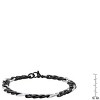 Steeltime Men's two tone stainless steel figaro chain bracelet. Color Options: Blue, Gold, Multi, Silver - 3 of 4