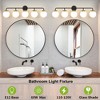 POWLIG 38.98-in 5-Light Black&Gold Bathroom Light Fixtures Over Mirror Vanity Lighting with Milk White Glass Globe Shades - 4 of 4