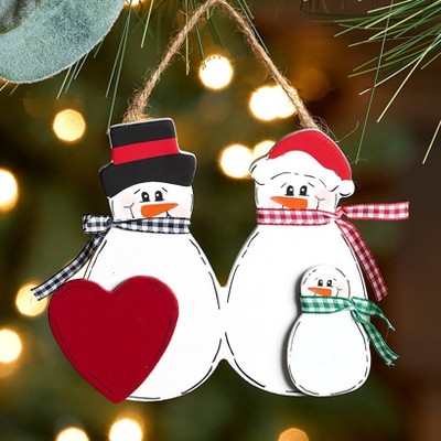 The Lakeside Collection Christmas Personalized Snowman Family Ornament