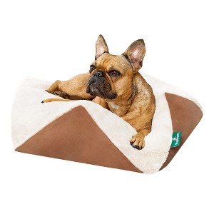 FurHaven Stone-Embossed Faux Fur Pouf Pet Bed for Dogs and Cats - 1 of 4
