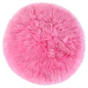 PiccoCasa Office Home Bedroom Faux Sheepskin Puffy Plush Area Soft Warm Floor Mat 1 Pc - 1 of 4