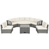DSVIMOY Outdoor Furniture, Daybed, Rattan Sectional Furniture Set with Cushions and Center Table for Patio, Beige, 84.6"*84.6"*30.7" - 2 of 4