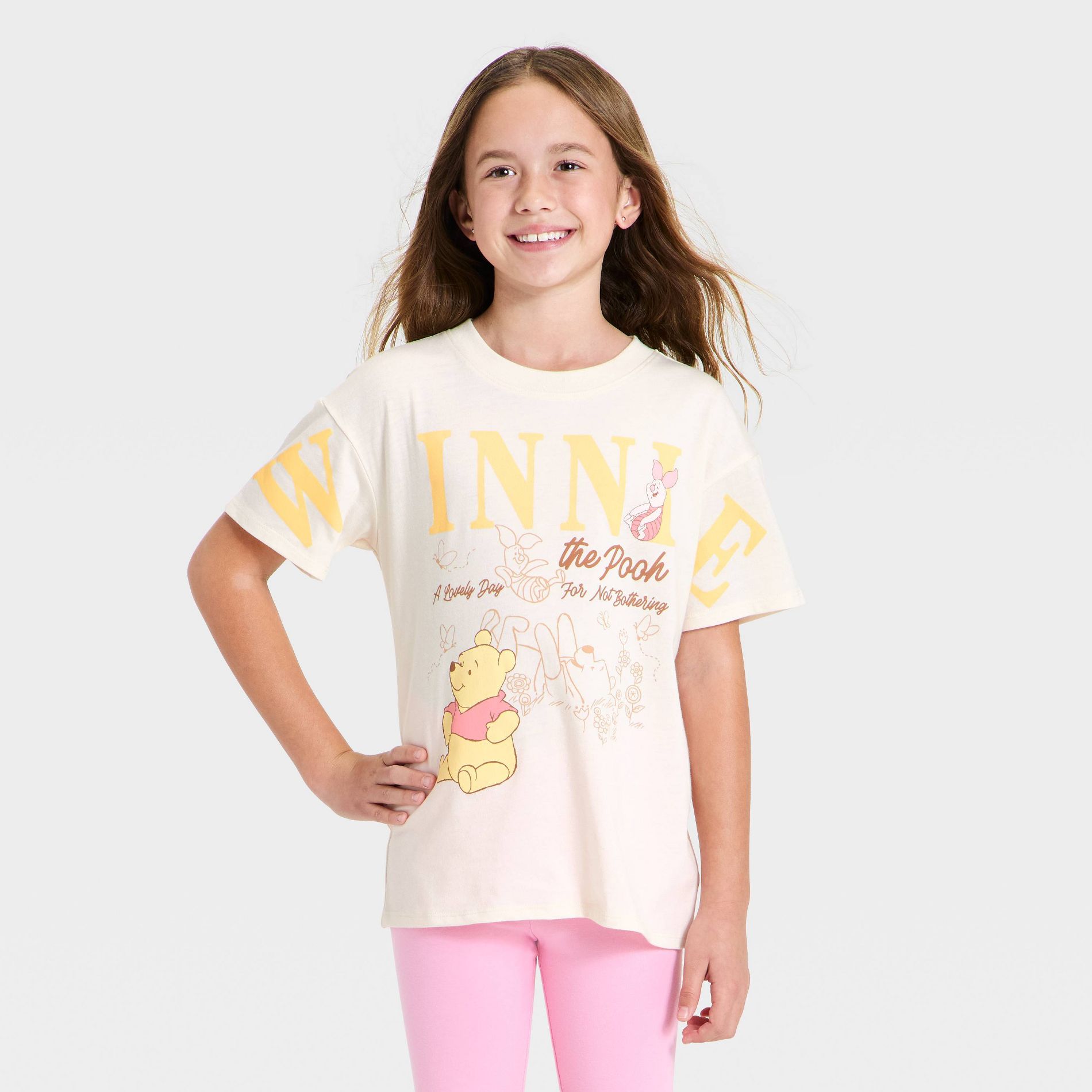 Girls' Disney "Winnie" The Pooh Short Sleeve Graphic T-Shirt - Yellow
