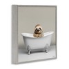 Stupell Industries Happy Sloth in Bathtub Framed Giclee Art, Gray, 24" x 24" - 2 of 4