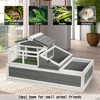 3-Room Tortoise Villa - Wooden Reptile Habitat w/ Pull-Out Tray, Ramp & Grass Mat, Open Roof for Indoor/Outdoor Use - 4 of 4