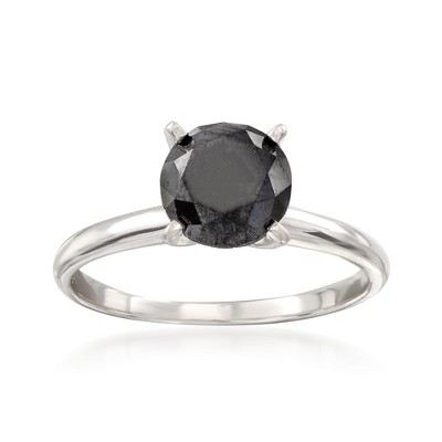 Ross-Simons 2.00 Carat Black Diamond Solitaire Ring in 14kt White Gold