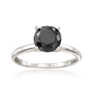 Ross-Simons 2.00 Carat Black Diamond Solitaire Ring in 14kt White Gold - 1 of 4
