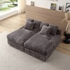 74.8" Modern Corduroy Upholstered Twins Sleeper Sectional Sofas, Sleeper Sofa Bed & Daybed - 3 of 4