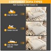 MYINDA Lazy  Sofa Couch, 78.7" Multifunctional Folding Sofa Bed, 3 in 1 Teddy Fabric Foam Filled Sleeper Sofa Bed for Living Room, Guest Room, Beige - 3 of 4
