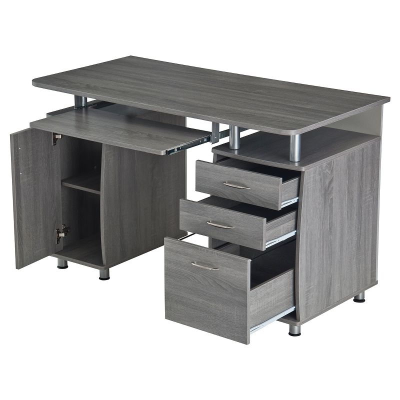 Complete Workstation Computer Desk with Storage Gray - Techni Mobili, 5 of 11