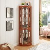 FONTOI Corner Curio Cabinet with Side-Hung Glass Doors&Shelves, Perfect for Collections, Dark Oak, 15.31"*69.84"*15.31" - 4 of 4