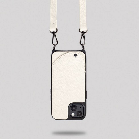 Noémie Apple iPhone 13 Wallet & Crossbody Strap Case - White/Black