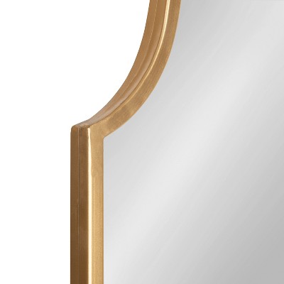 Gold Scalloped Rectangular Wall Mirror with Metal Frame