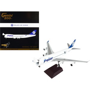 Boeing 747-400F Commercial Aircraft White with Blue Tail "Gemini 200 - Interactive" 1/200 Diecast Model Airplane by GeminiJets - 1 of 4