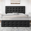 Faux Leather Upholstered Bed Frame with 4 Storage Drawers, Headboard, Wooden Slats Support, Button Tufted Design, No Box Spring Needed - 3 of 4
