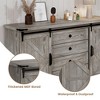 Garvee Farmhouse TV Stand with Sliding Barn Doors and 4 Drawers, Entertainment Center with Adjustable Shelves for Living Room Bedroom - 4 of 4