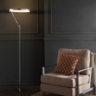 ArcTouch 66.75" Black Metal Floor Lamp with Silk Shade & Alexa Control