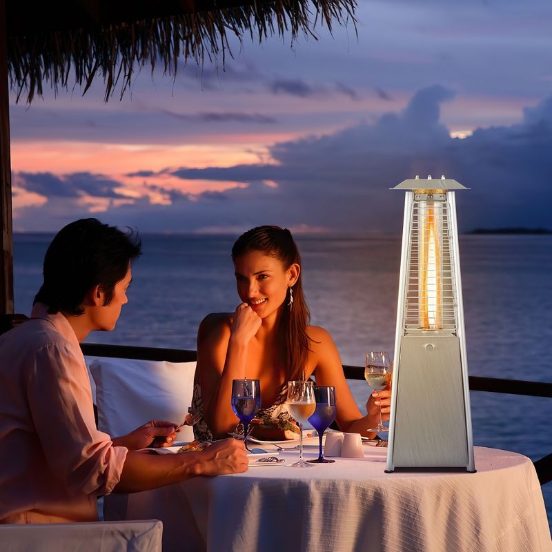 Costway 35'' Portable Tabletop Pyramid Patio Heater Stainless Steel Propane gas 9500 BTU, 3 of 10