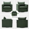 ELJGET 360° Rotatable Single Sofa Chair, Modern Living Room Accent Chair with Soft Cushion & Backrest Pillow, Comfy Upholstered Lounge Seat, Green - 2 of 4