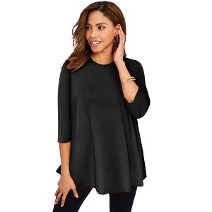 Jessica London Women's Plus Size Stretch Knit Swing Tunic - 1 of 4