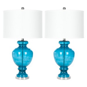 Morocco Blue Glass Table Lamp - Morocco Blue (Set of 2) - Safavieh